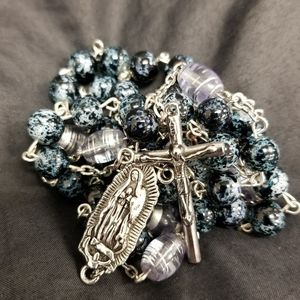 Black Marbled Our Lady of Guadalupe  Rosary